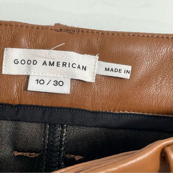 NWT Good American Better Than Leather Good Icon Pants Burnt Caramel Size 10 / 30 - Picture 8 of 10